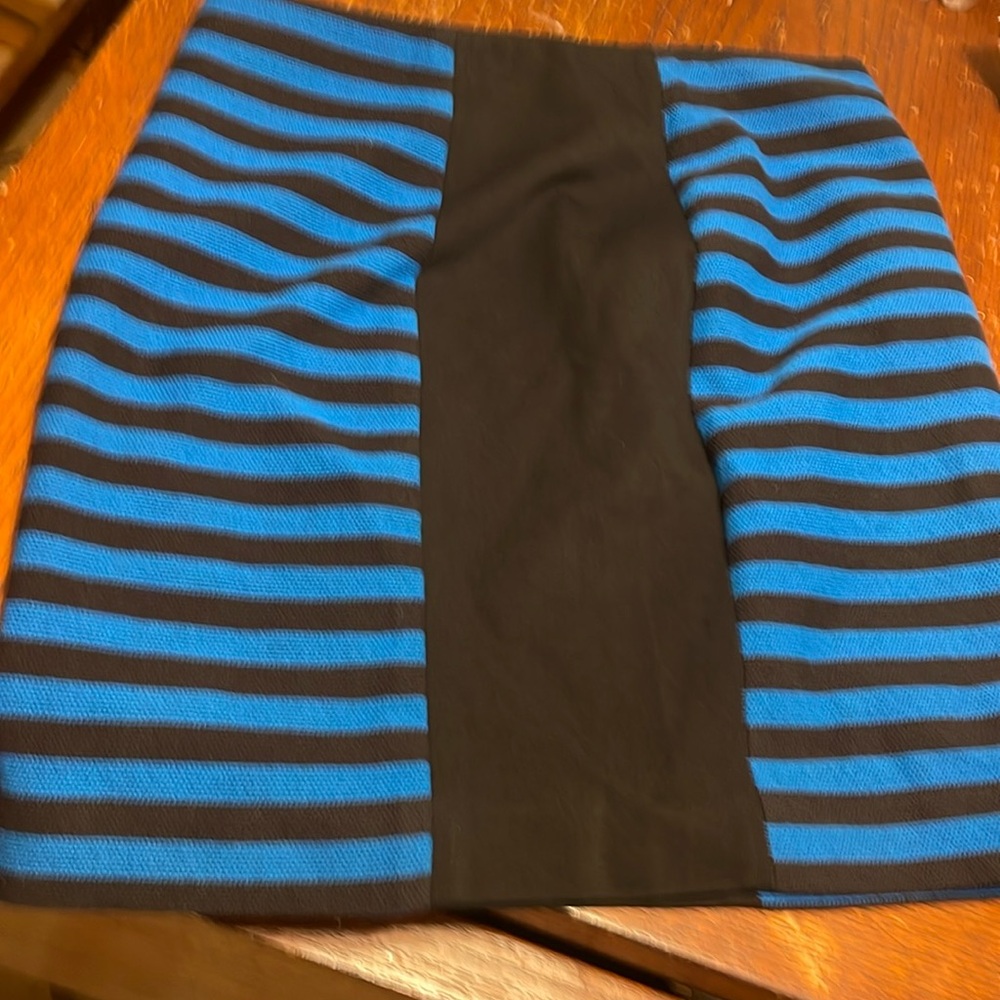 Black and blue mini skirt